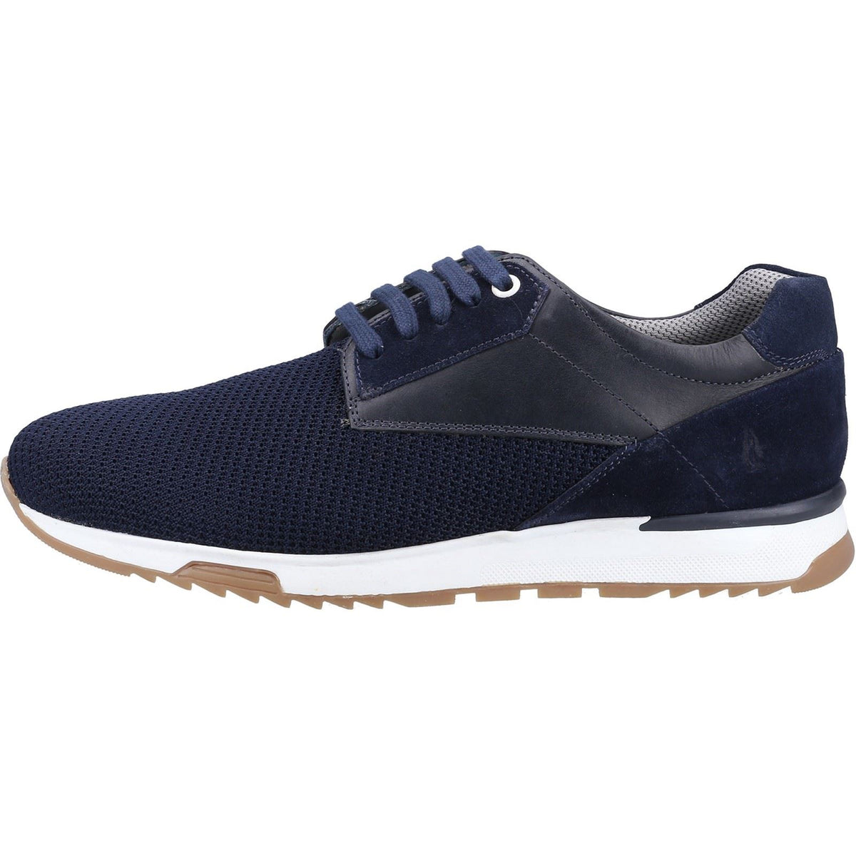 Hush Puppies Simon Navy Leather, Suede and Mesh Male Lace Mens Shoes