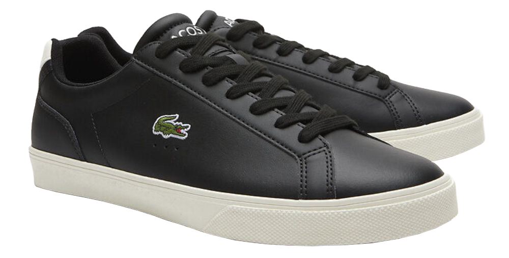 Lacoste Lerond Pro 222 Black Off White Mens Leather Trainers Top Brand Shoes