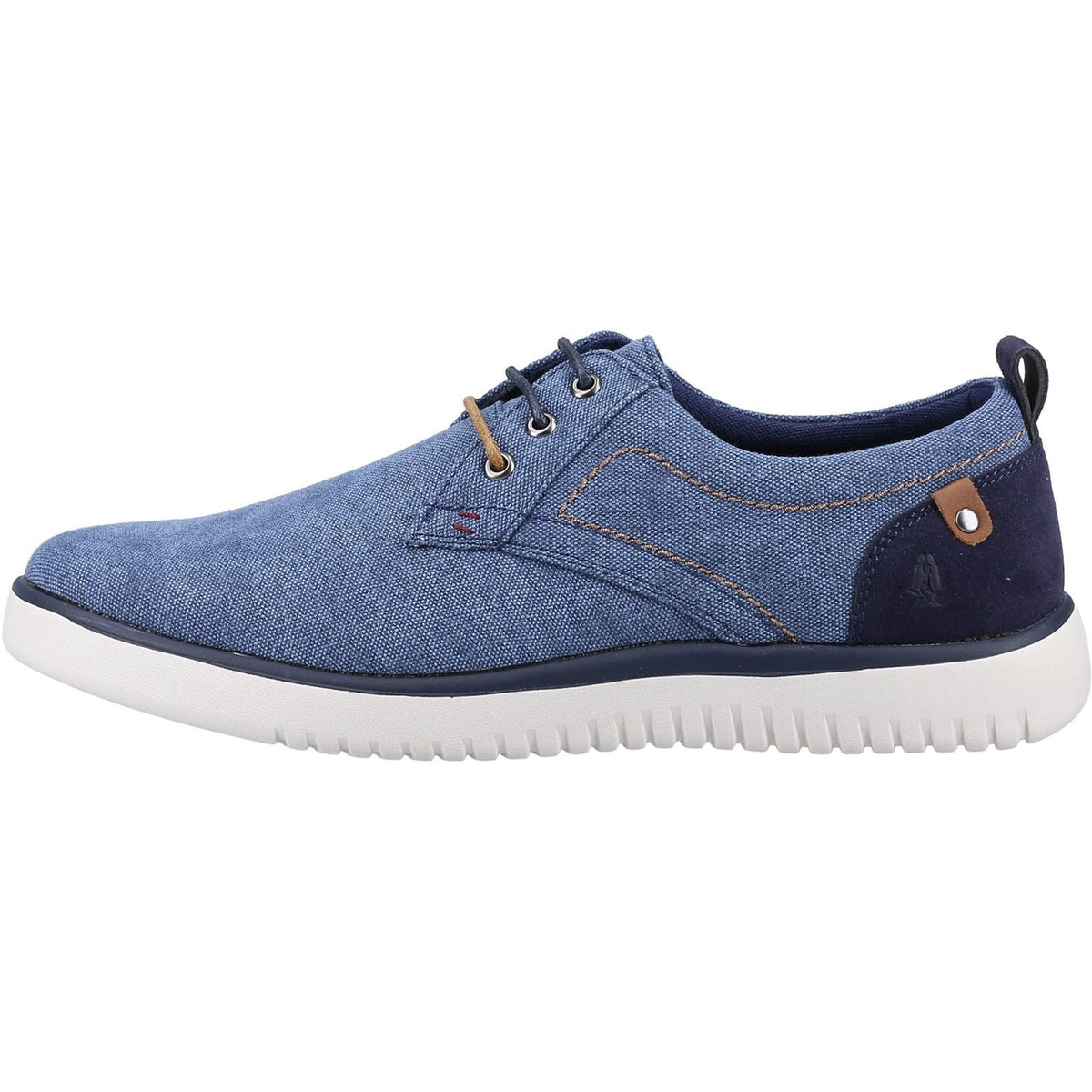 Hush Puppies Sandy Lace Up Navy Canvas and PU Detail Male Lace Mens Sh
