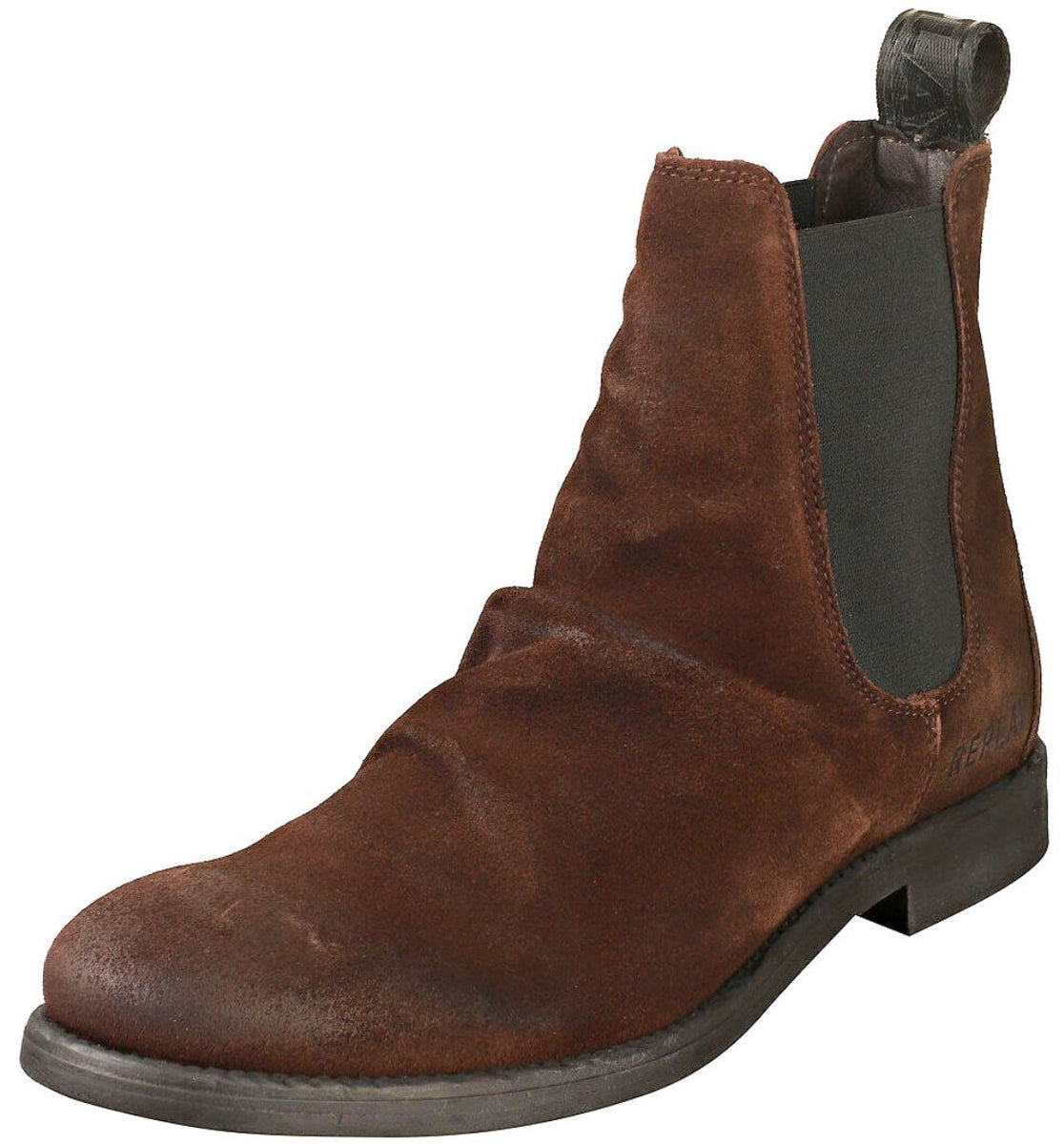 Mens distressed leather chelsea clearance boots