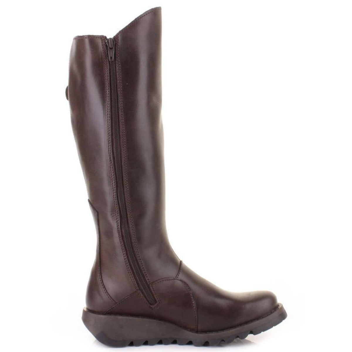 Fly london Mol Dark Brown Leather Womens Knee Hi Boots – Top