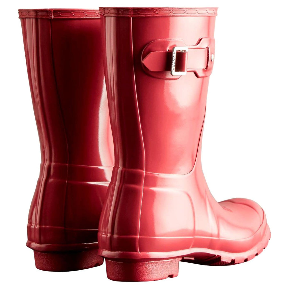 Short gloss red hot sale hunter boots