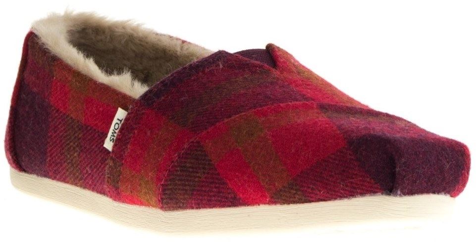 Toms red best sale plaid shoes