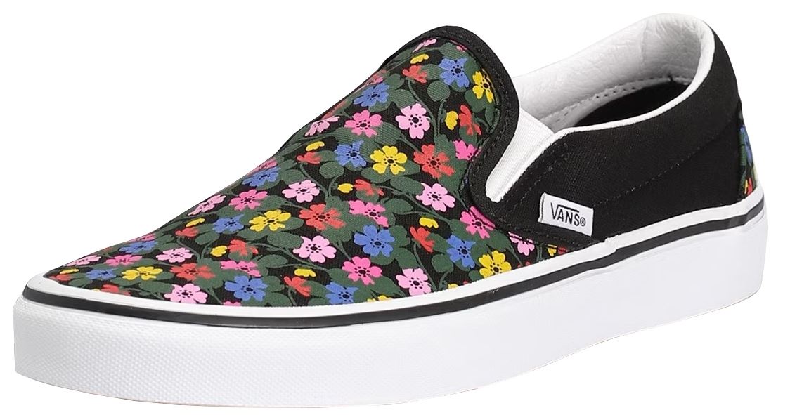 Slip On Vans Liberty Print Trainers Vans Classic Black White