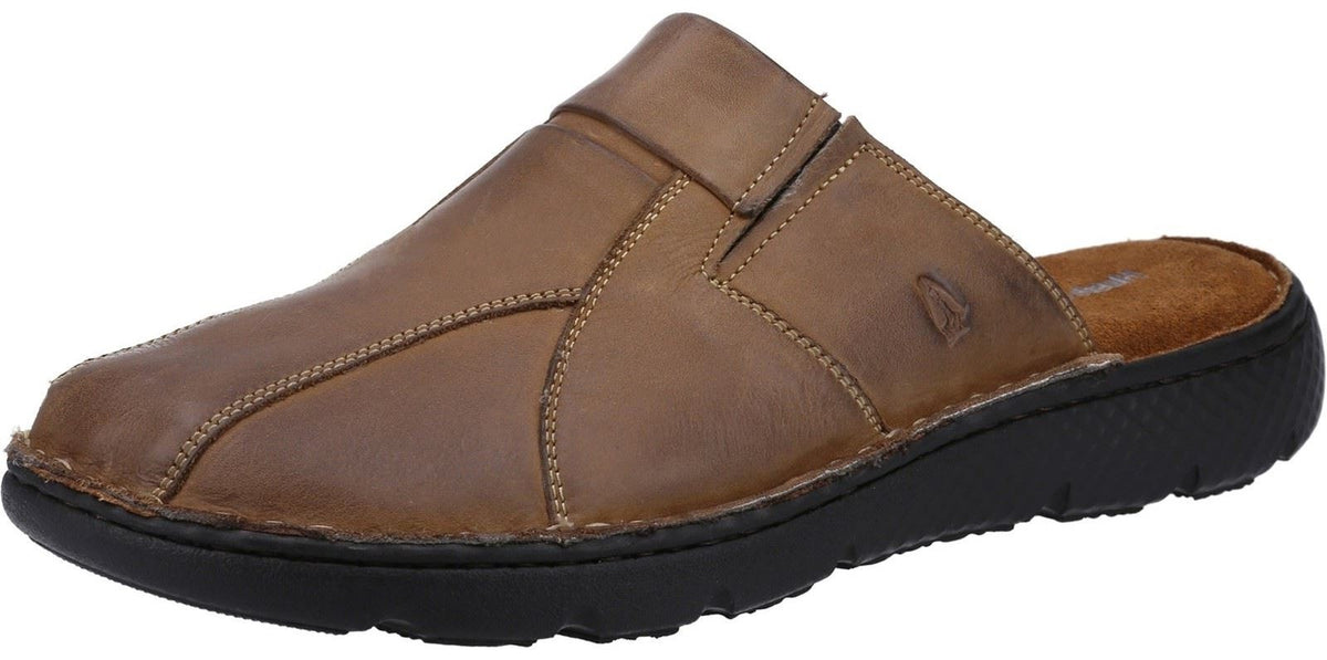 Hush Puppies Carson Brown Mens Leather Mule Sandals Shoes – Top Brand Shoes