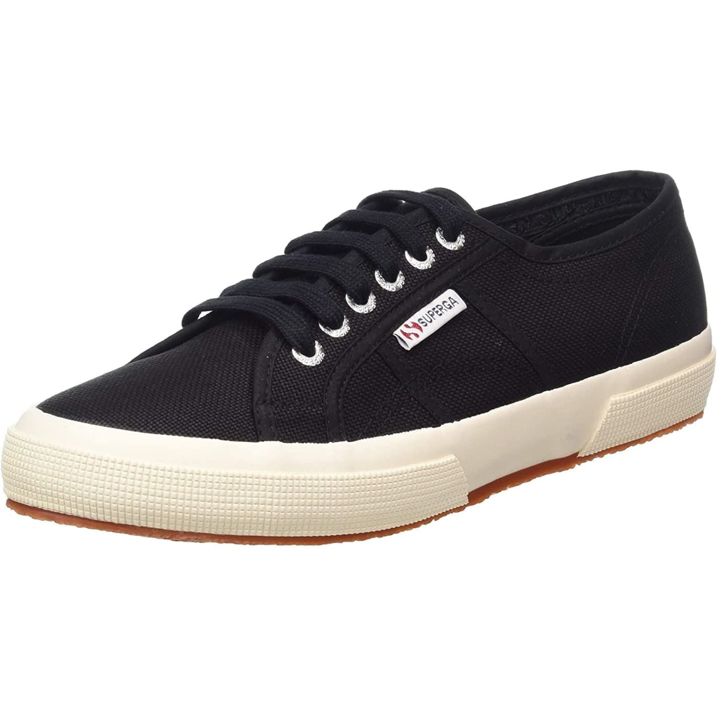 Superga 2750 Cotu Classic Black White Womens Canvas Trainers – Top
